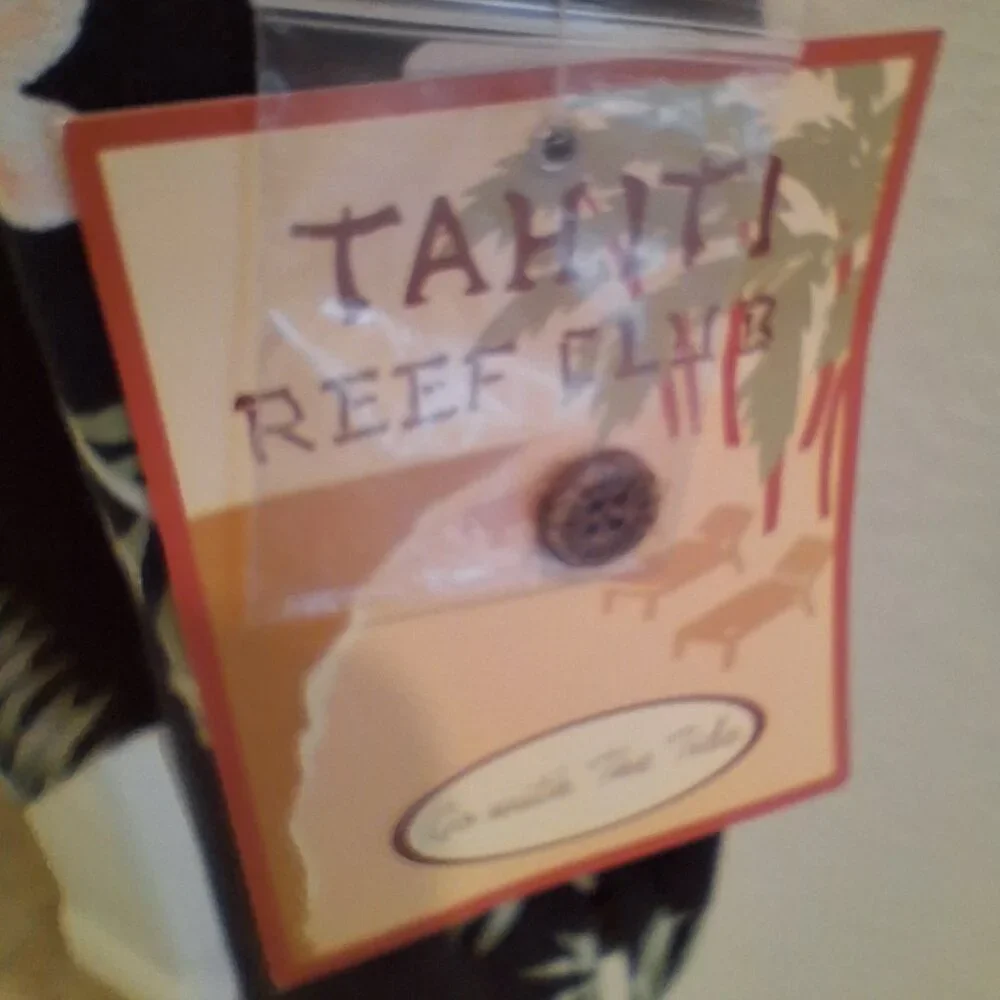 Tahiti Reef Club Vintage Hawaiian Tropical Jacket and Double Slit Dress Set - Picture 10 of 11